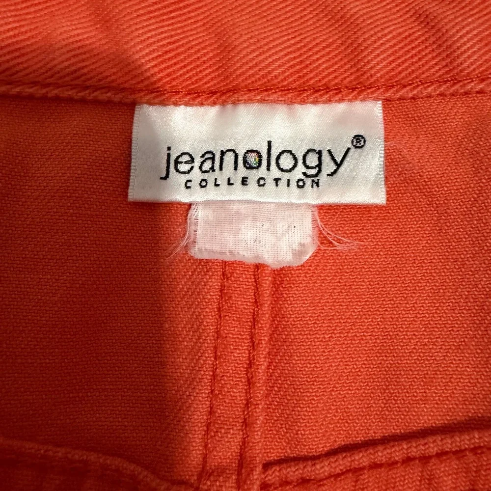 Jeanology Women‎ Orange Denim Shorts Cotton 5-Pocket Waist 36 in  Mid-Length